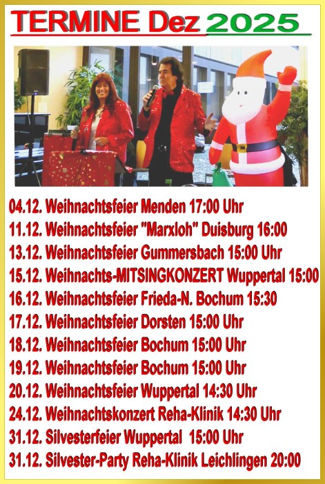 Termine 2025 Dezember.